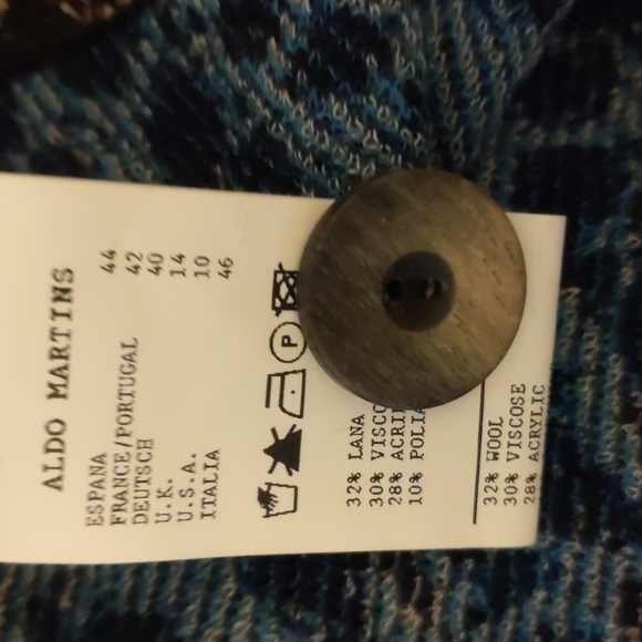 𝅺Aldomartins Cardigan Sweater Jacket Vintage Blazer Lapels - Picture 6 of 6